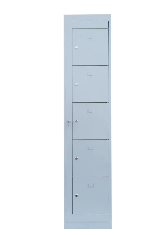Verteilerschrank mit Zentraltür 1 Abteil , Abteilbreite 400 mm, 5 Fächer in Lichtgrau Verteilerschrank mit Zentraltür 1 Abteil , Abteilbreite 400 mm, 5 Fächer in Lichtgrau